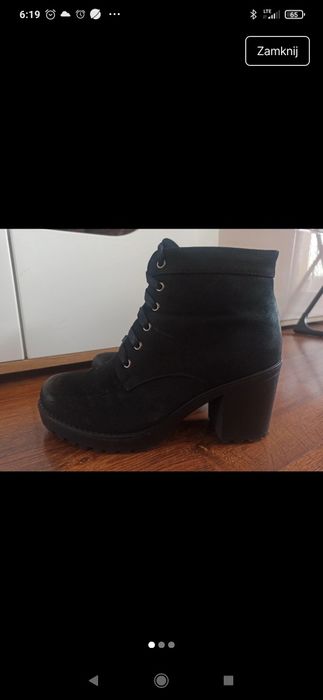 Botki czarne wiązane