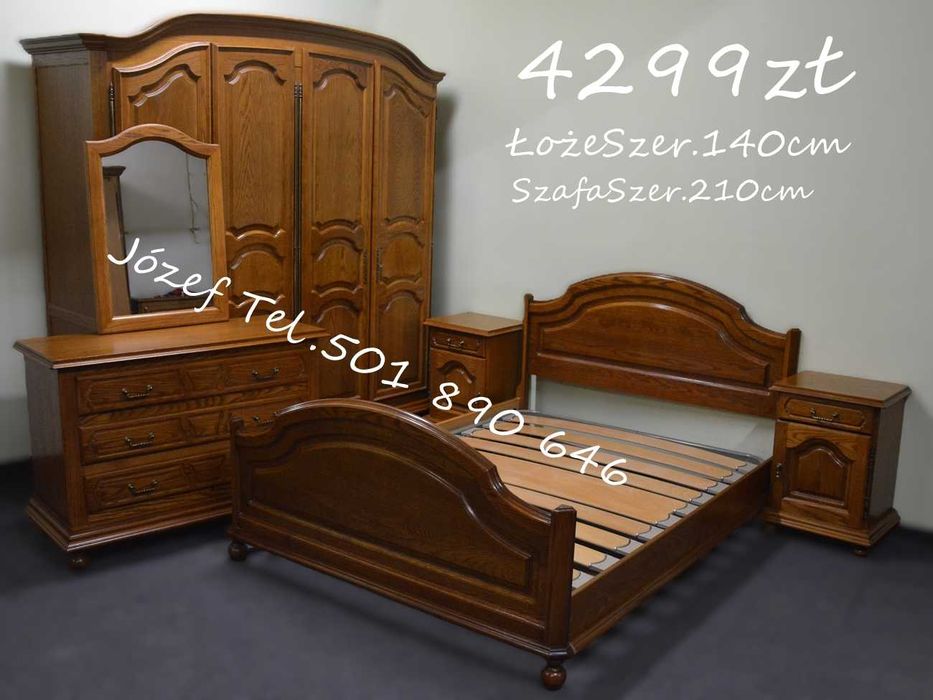 Piękna Sypialnia Stylowa Szafa Łoże Komoda Szafki Nocne Meble