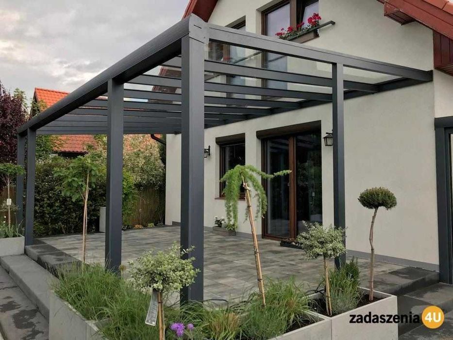 Zadaszenia tarasów pergole aluminiowe ogrody zimowe szklane systemy przesuwne zabudowy tarasów poliwęglan szkło VSG na wymiar