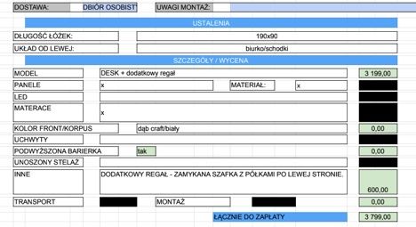 Biurko z łóżkiem na antresoli