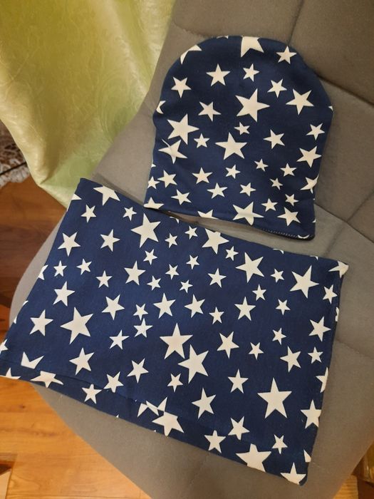 Шапка зимова з шарфом, зимовий комплект, шапка на флісі