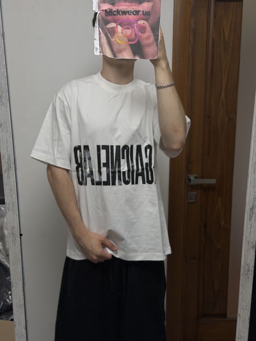 Футболка Balenciaga Reverse Logo white S M L vetements project gr protocol index