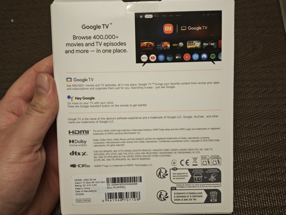 Смарт приставка Xiaomi Mi TV Stick 4K (2nd Gen) (MDZ-33-AA)