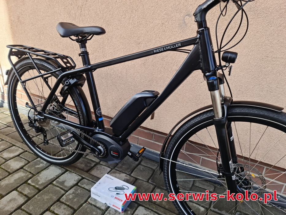 Rower elektryczny męski RIESE MULLER koła 28 SHIMANO DEORE XT alu