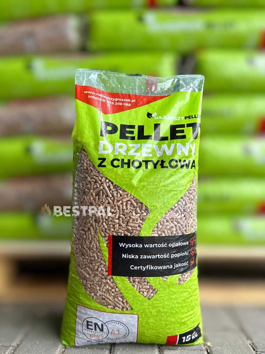 Pellet drzewny sosnowy cetyfikat paleta