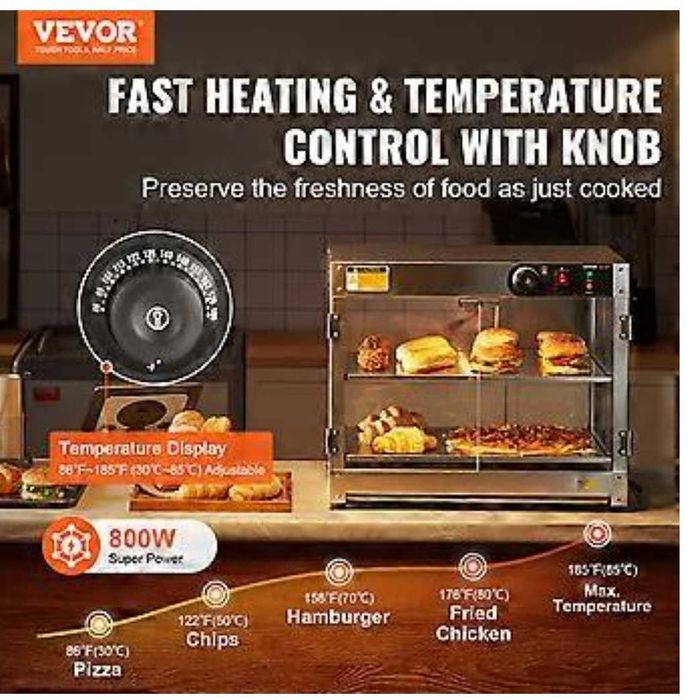 Display aquecedor alimentos