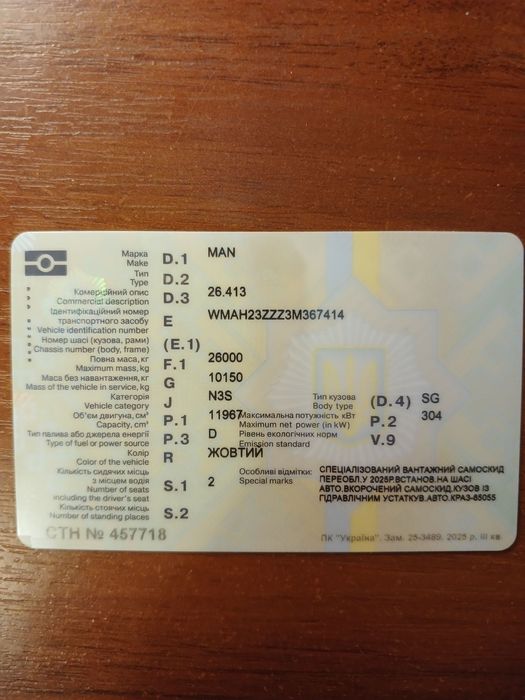 Автомобіль МАН самоскид