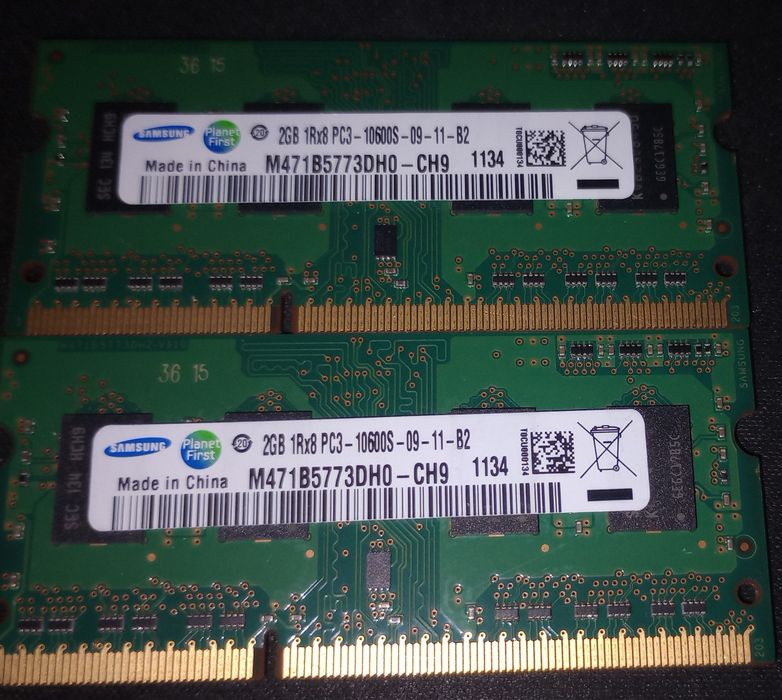 4GB DDR3 so-dimm PC3-10600 Samsung (2x2GB)