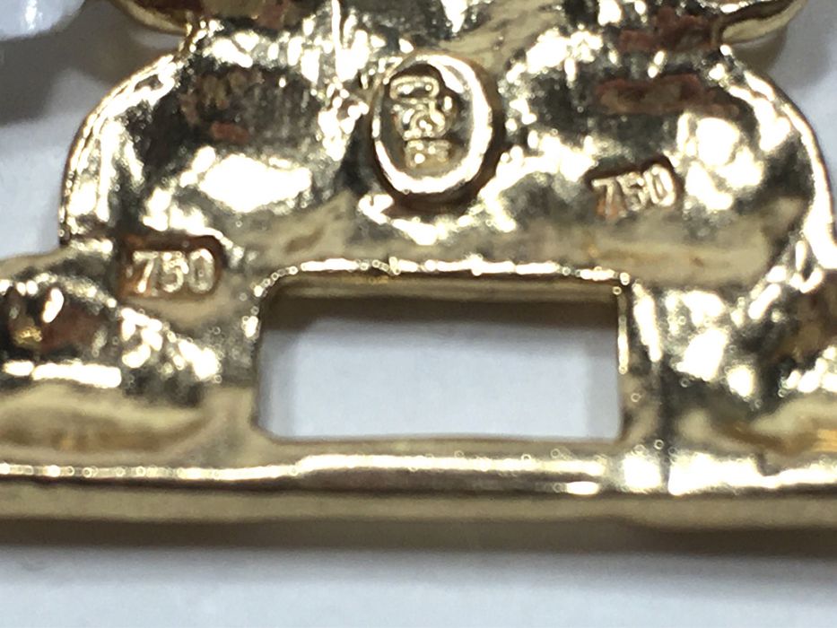 Złoty damski komplet FABERGÈ wybite próby 750•pozłacany ogniowo 18K