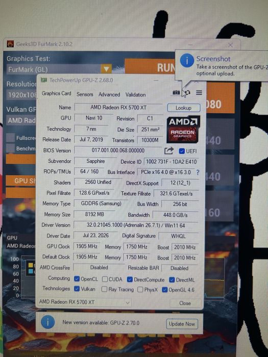 OKAZJA !!! Komputer gamingowy rx5700 xt saphire turbo i5 10th 16gb ramu