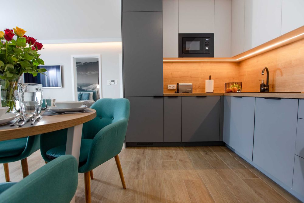 Apartament TURKUSOWY Gardenia Dziwnów z widokiem na morze 20m od plaży