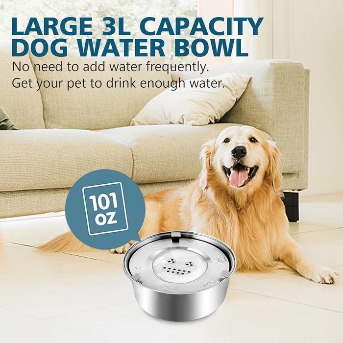 Bebedor anti-gotejamento, 3 L Bebedor anti-salpicos cão, bebedor cão g