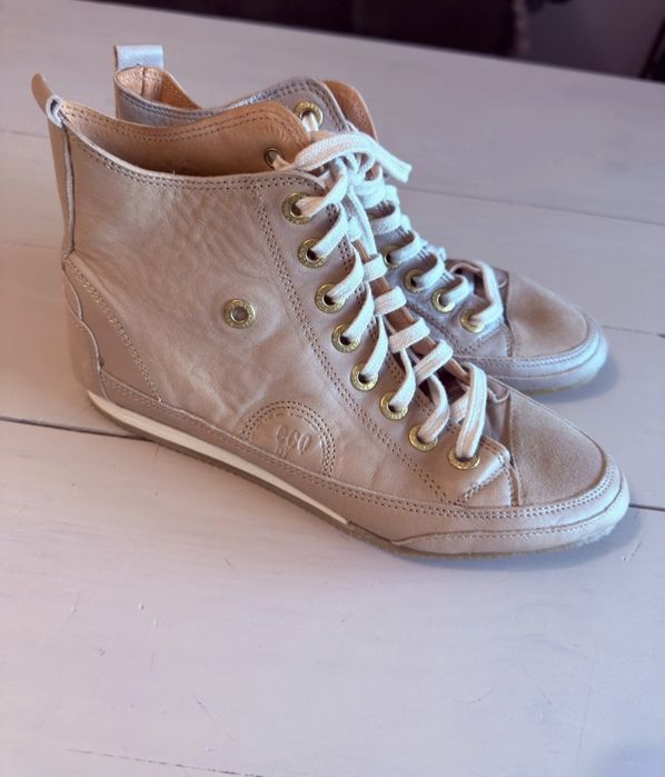 Stylowe sneakersy ze skóry naturalnej, wyższe, Eco by scorett.