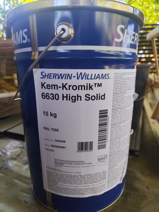 Farba do metalu biała. Sherwin-Wiliams Kem-KromikTM 6630 High Solid 15kg