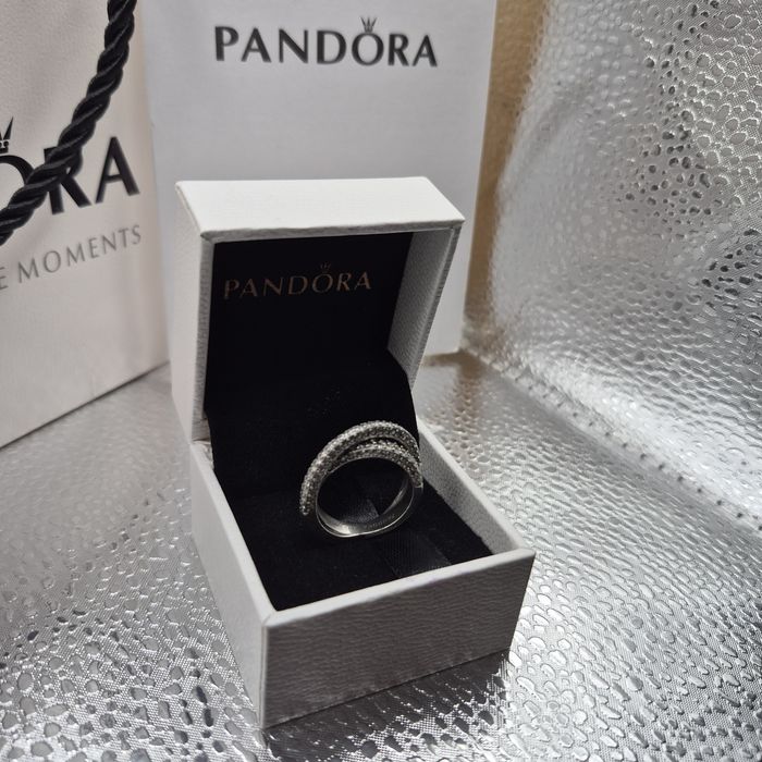 Anel Pandora Timeless Pavé Crossover Dual
