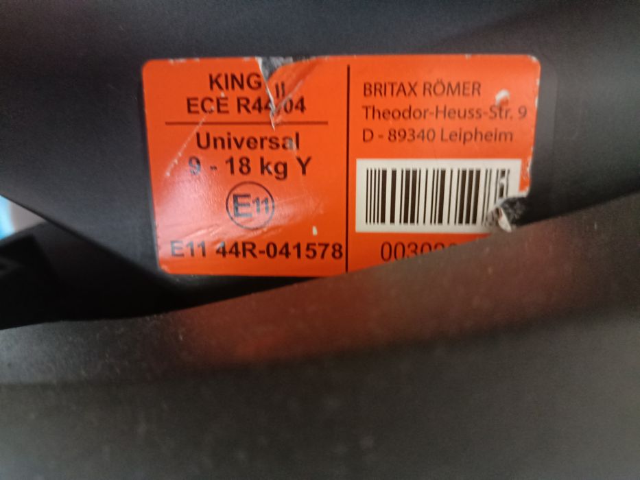 Fotelik samochodowy 9-18 kg britax romer