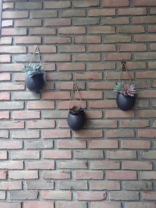 Zestaw 3 doniczki wiszące na kwiaty dekoracja dom na ścianę kwiaty