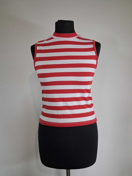 Bluzka w biało - czerwone paski