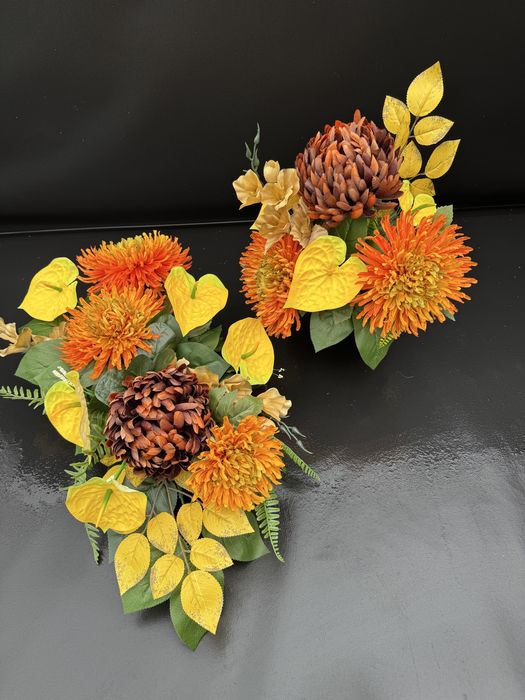 Komplet nagrobny z chryzantema i anturium