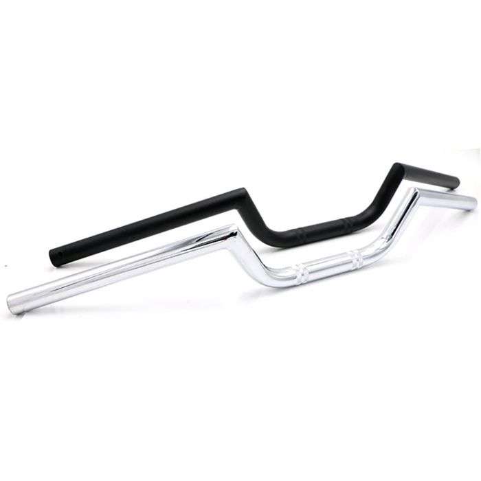 Guiador volante retro cafe racer 670 mm preto cromado