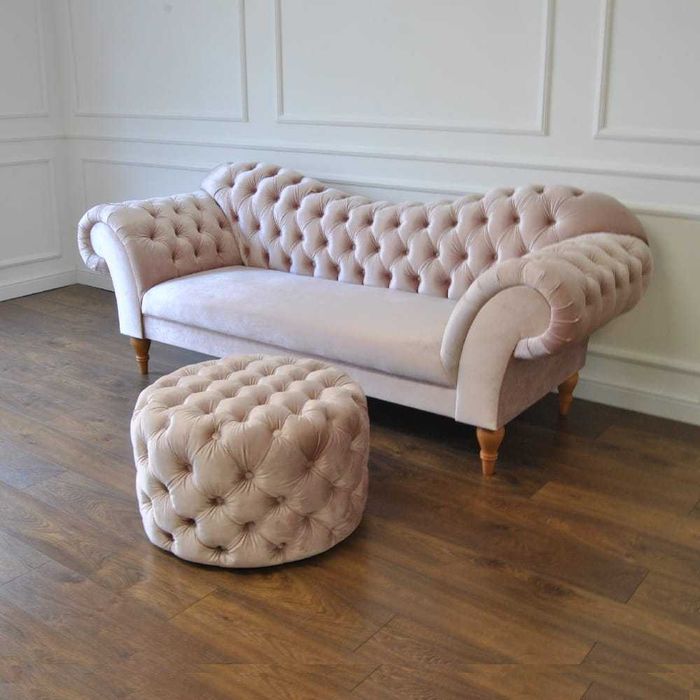 Sofa Pikowana Chesterfield | Glamour Emporia | 3 osobowa | szara