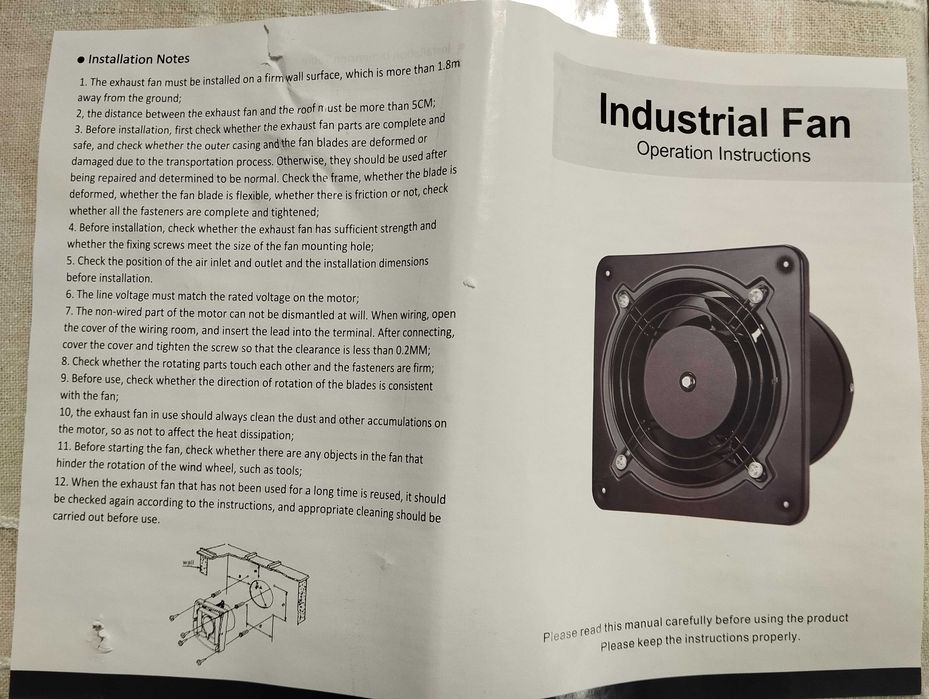 Ventoinha / Extrator Industrial Axial 300 mm – Novo