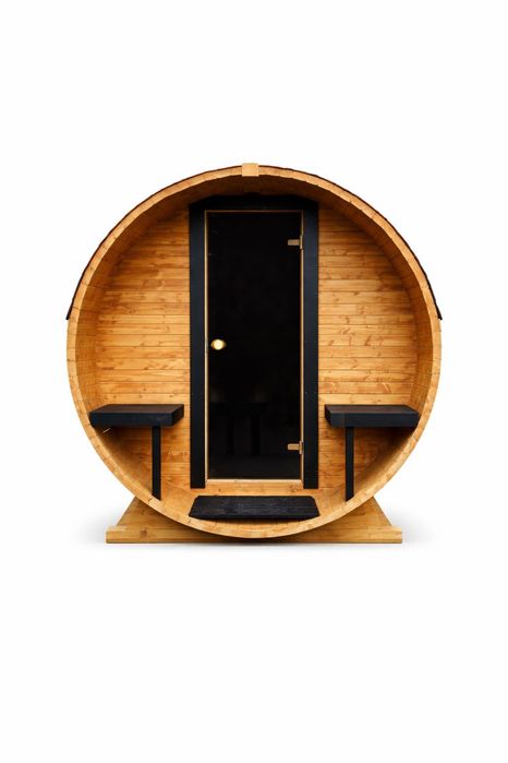ZŁOŻONA Sauna ogrodowa beczka z piecem harvia 9kw