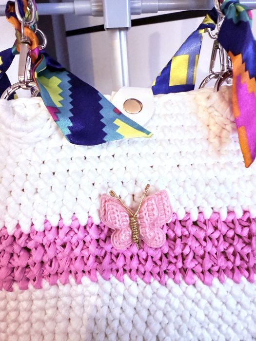 Koszyk- torebka z dzianiny