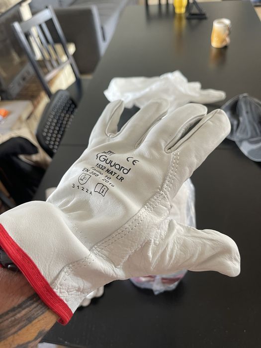 Перчатки кожаные рабочие 13 пар+краги