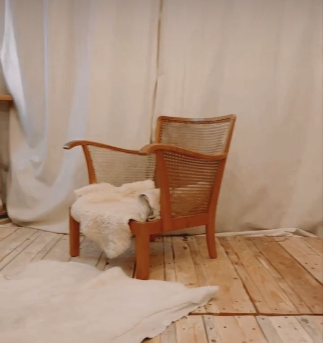 Fotel drewno-rattan ratanowy