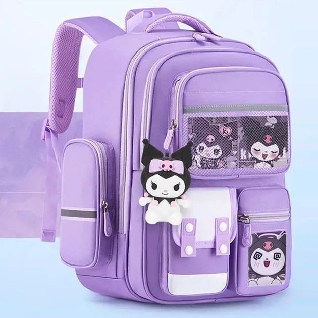Рюкзак шкільний BauTech для дівчаток з підвіскою Sanrio Фіолетовий