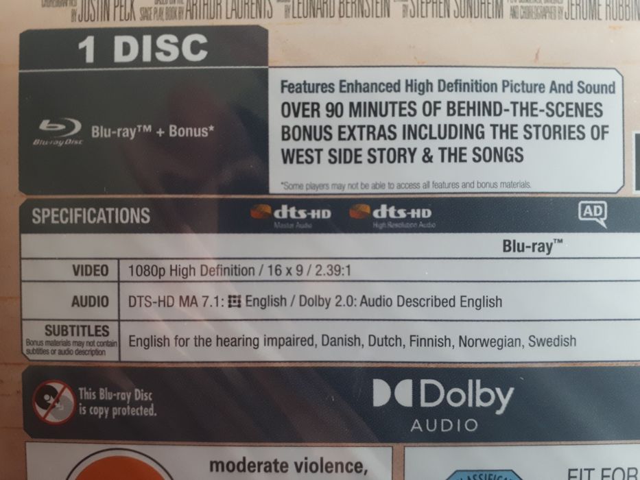 Blu-ray West Side Story de Steven Spielberg (Selado)