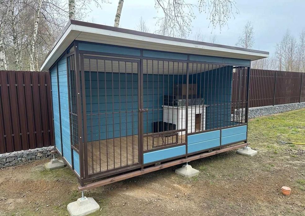 Вольер для собак,будка кормушки освещение. Доставка и установка.