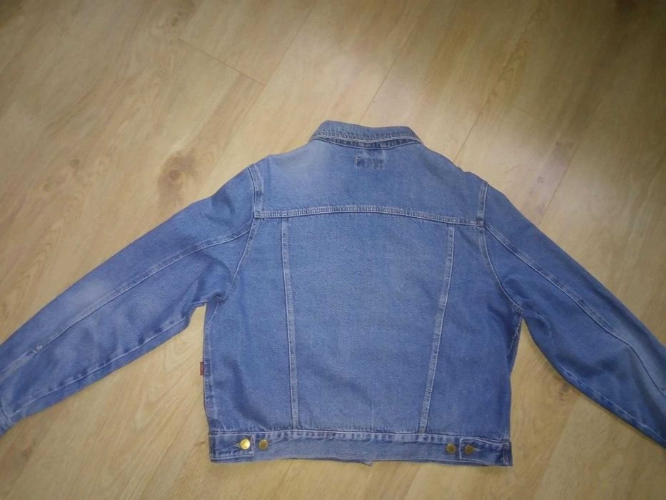 Kurtka jeansowa dżinsowa damska granatowa niebieska PRL jeans kieszeń