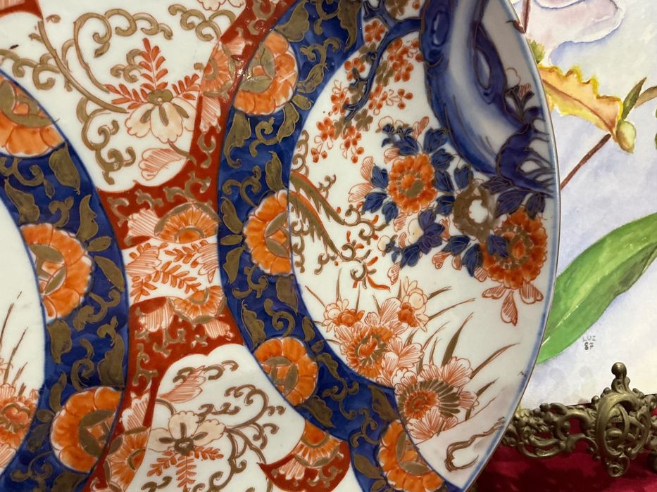 Prato grande porcelana satsuma com 30 cmP