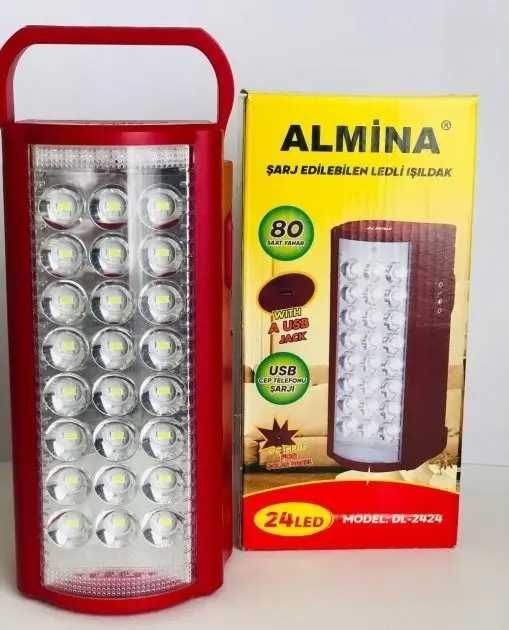 Фонарь аккумуляторный ALMINA DL-2606 30000 MAH 24 LED с повербанком