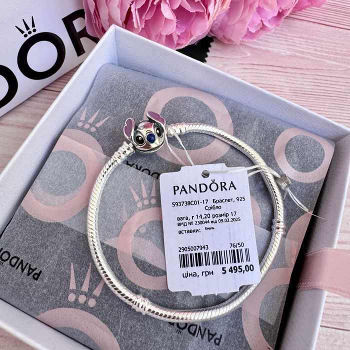 Браслет Пандора "Стіч", Pandora оригінал, новий браслет пандора прикраса