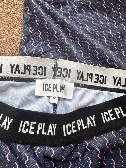 Kolarki getry legginsy Ice Play granatowe wzór M