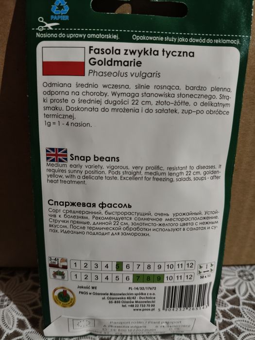 Fasola szparagowa Goldmarie