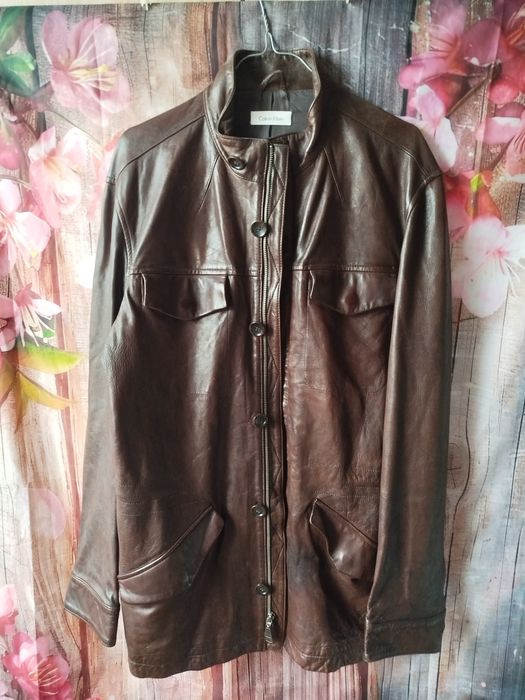Stylowa kurtka skórzana Calvin Klein rozmiar M –vintage