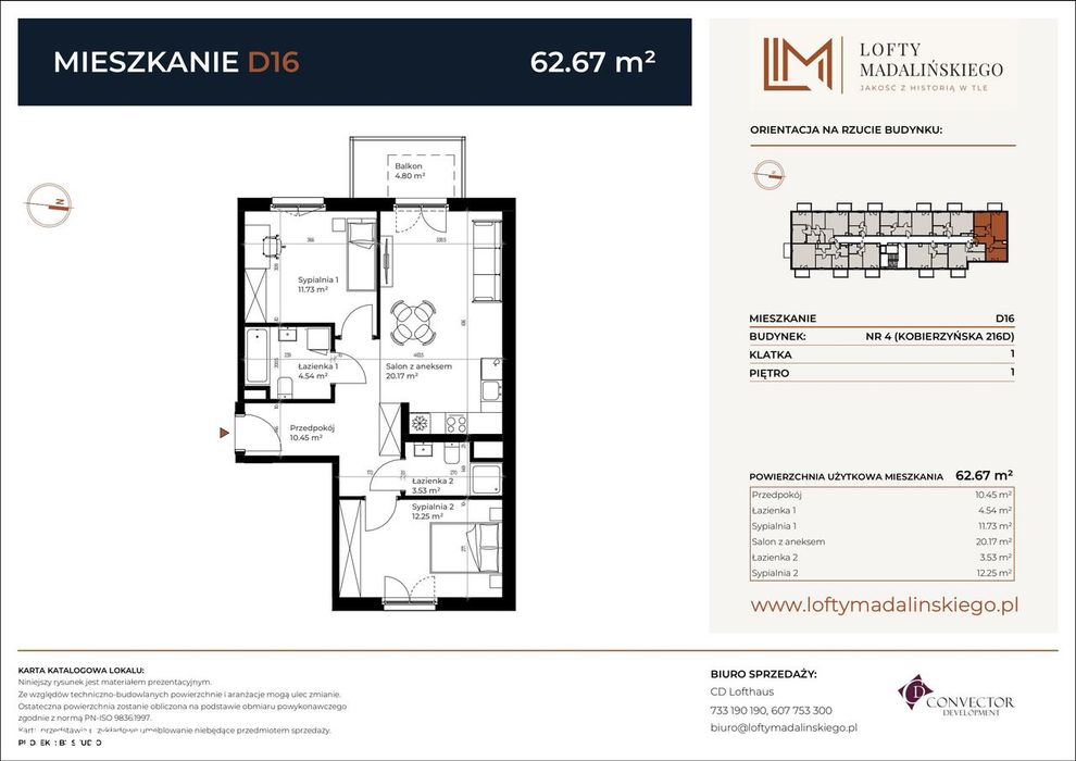 3-pokojowe mieszkanie 62m2 + balkon