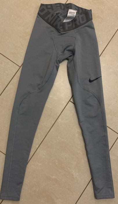 Nike Pro Dri-Fit  szare kompresyjne męskie S getry, bieganie, siłownia
