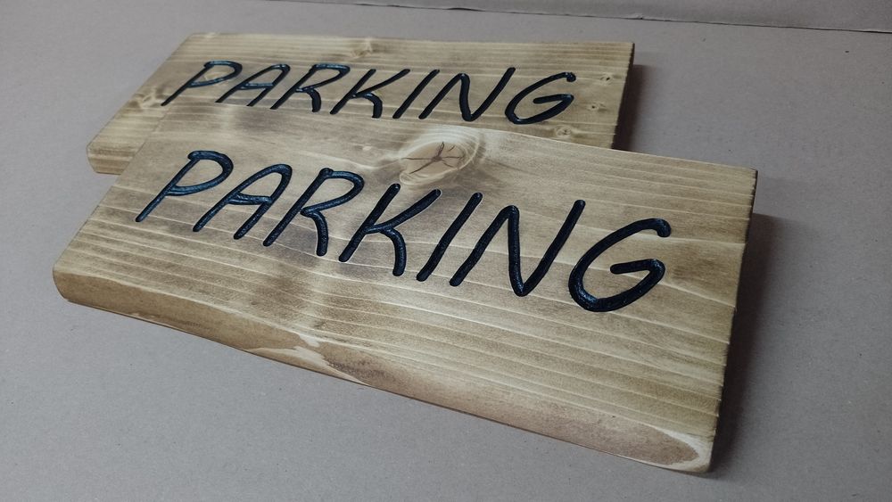 PARKING szyld drewniany tabliczka informacyjna znak deska grawer