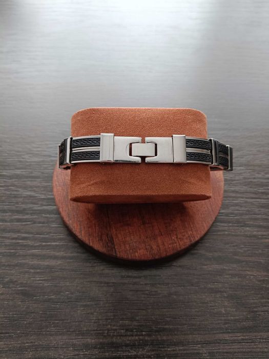 Srebrna męska bransoletka ze stali chirurgicznej stainless steel