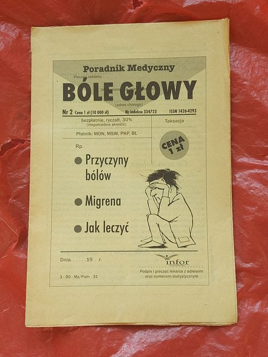 Stara broszura Bóle głowy