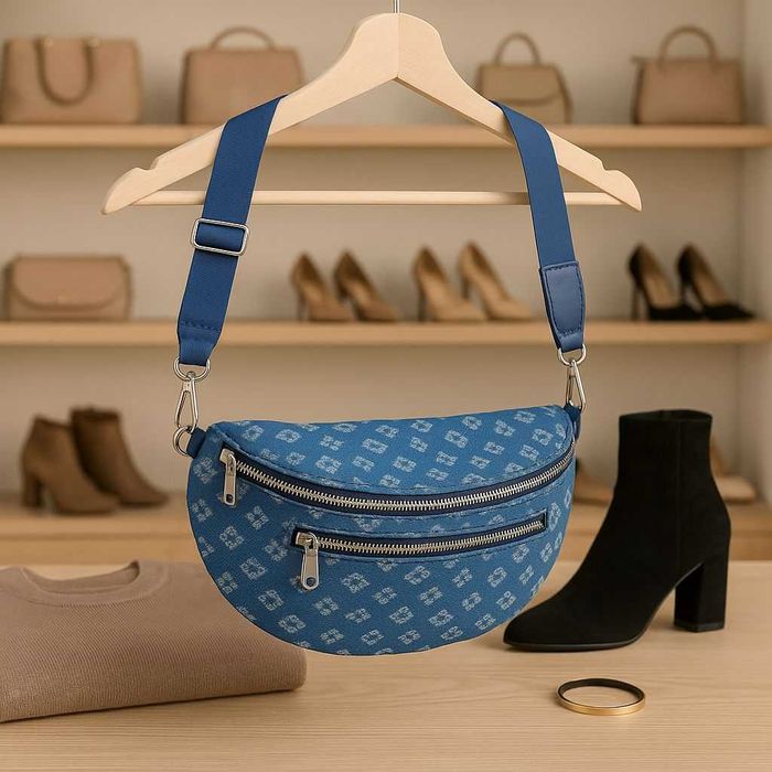 Denimowa nerka z subtelnym wzorem must have do codziennych stylizacji!