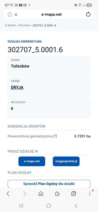 Działka budowlana 72 ary + prywatny LAS 1,07 ha | Tuliszków - Dryja - Widok 2