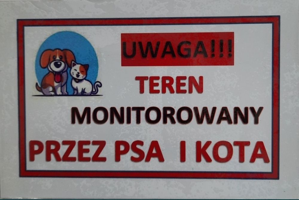 Tabliczka ostrzegawcza UWAGA PIES i KOT
