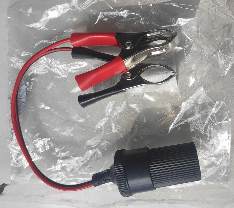 Адаптер гніздо прикурювача з крокодилами 12V/24V, кабель живлення від акумулятора