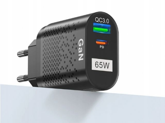Ładowarka Sieciowa Szybka 65w Gan Usb Usb-c Pd Qc 3.0 Mocna Uniwersaln